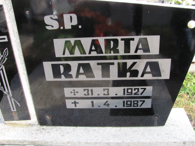 Marta Ratka 1927 Łaziska Górne - Grobonet - Wyszukiwarka osób pochowanych